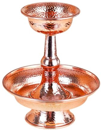 Fenteer Coppa Da Offerta Buddhista in Rame Rosso Lavorata a Mano Ciotola Altare Tempio Decorativa Meditazione Adatta per Collezionismo Uso Familiare Templi, 13 Cm