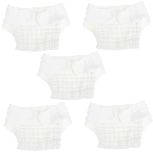 LOLIPPYY Pannolini Riutilizzabili Assorbono Flusso e Prevengono le Perdite per Ragazzo Ragazza in Cotone 5 Pz