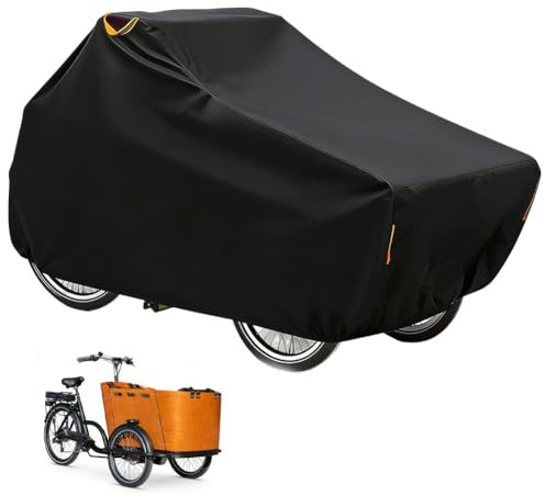 Lasthjulsskydd vattentätt, 420D oxfordtyg cykelskydd med reflektorremsor UV-skydd slitstarkt cykelskydd cykelgarage för lasthjul presenning (för trehjuling)