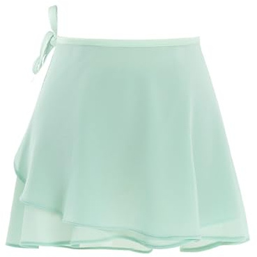 Gonna da balletto per adulti, gonna da ballo, gonna in chiffon, grembiule in chiffon, danza quotidiana, cravatta, gonna corta, Verde chiaro, S