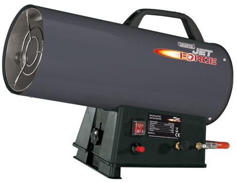 Draper Jet Force Propane Space Heater | 15kW Portable Heater | 50000BTU Gas Space Heater for Workshops | 47100, Grey