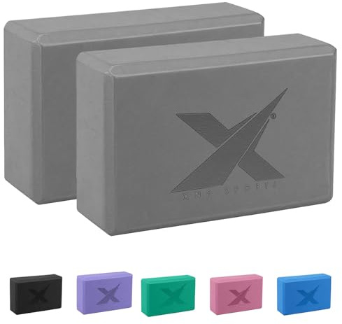 XN8 Sports Yoga Blocks Set of 2 High-Density Lightweight EVA Foam Yoga Brick For Deepen Poses Flexibility Pilates Strength Fitness Stretching Firm Sturdy Non-Slip Block