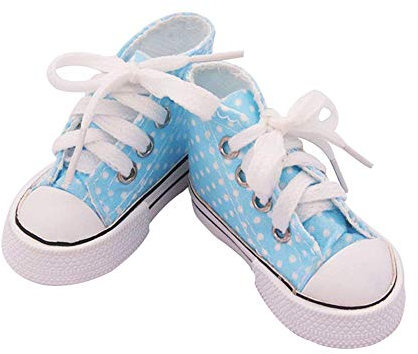 Aeromdale Puppenschuhe aus Segeltuch mit Schnürsenkeln für 60 cm große Puppen, BJD-Puppenzubehör, Spielzeug – Blau A – 1 Paar