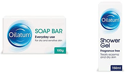 Oilatum Soap Bar for Dry and Sensitive Skin, 100g & Shower Gel Fregrance Free 150 g