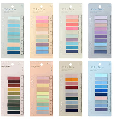 1600 Stück Haftnotizen Pastell, Sticky Notes Aesthetic Selbstklebend Haftstreifen Transparent Klebezettel Notizzettel Haftmarker Tabs für Büro Schule Seitenmarkierung Klebemarkierung