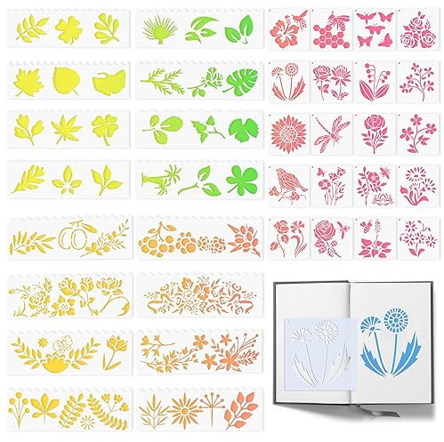 36 Stück Schablonen Schablone Malschablonen Stencil Schablonen Schablonen Kinder Pflanze Blume Tier Schablone Blatt Schablone für Scrapbook Zubehör Fotoalbum DIY Geschenke