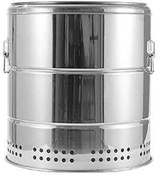 Barbacoa de barril, fumadores y parrillas, parrilla for barbacoa, parrilla casera, parrilla de carbón portátil for exteriores, parrilla de acero inoxidable, parrilla cubierta for interiores(Size:L)