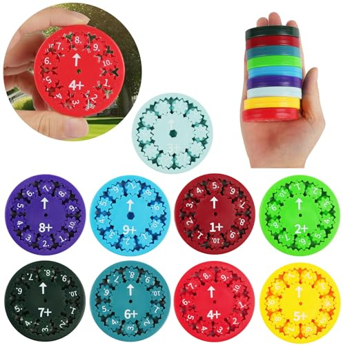 AUAUY Math Fidget-Spinners, 9 stycken matematiska fakta Fidget-Spinners, Sensoriska Fidgetspinners, lärande och pedagogiska leksaker för barn (addition och subtraktion)
