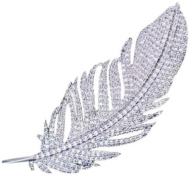 Broche retro de plumas de diamantes de imitación con purpurina, elegantes broches para vestido de diamantes de imitación, broche de moda, broche de fiesta, para mujeres y hombres, alfileres de