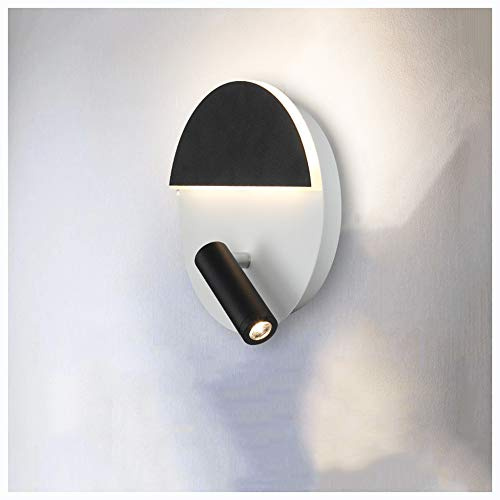 WQHPLMD Ljuslampor Vägglampa Creative 8W LED 360 grader Roterbar Justerbar väggspotlight Varm vit 3000K aluminium väggspot med för trappor Vardagsrum Läslampor,B