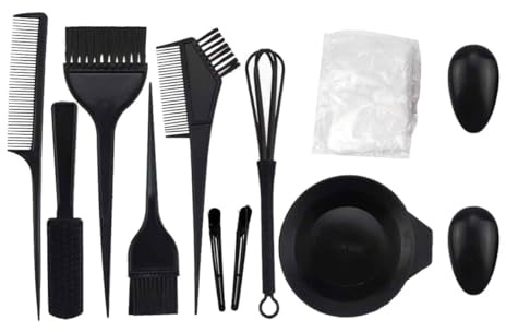 LOLIPPYY Kit para Teñir el Cabello 12 Piezas Herramientas Profesionales para Mezclar Tintes Recipiente y Cepillo Cerdas Firmes Protección para Orejas Uso Doméstico y Salones de Belleza