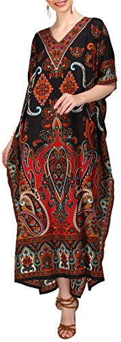Miss Lavish London Kaftan Vestidos de caftán, 102-negro, XXL Mujeres