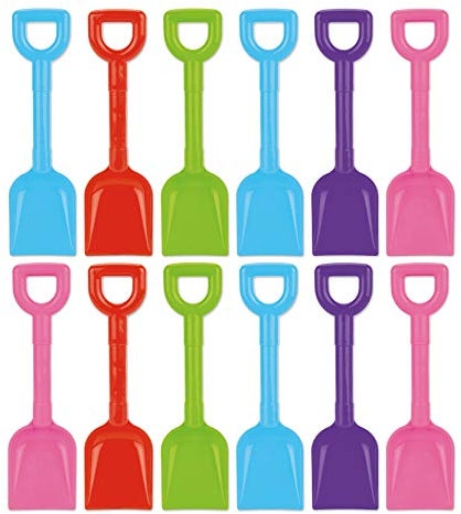 Top Toys 4U Set Of 12 Mixed Colour 9 Small Kid's Plastic Beach Spade