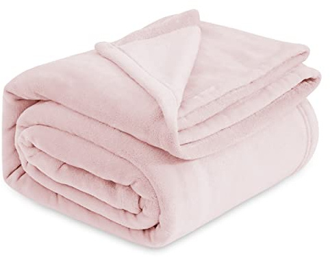 Bedsure GentleSoft Pink Fleece Throw Blanket for Couch - 300GSM Cozy Soft Blankets for Women, Cute Small Fleece Throws for Girls, Pink Home Decor Gifts, 50x60 Inches