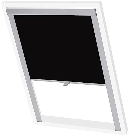 vidaXL Verdunkelungsrollo Dachfensterrollo Verdunkelung Klemmrollo Dachrollo Verdunklungsrollo Seitenzugrollo Schwarz MK08