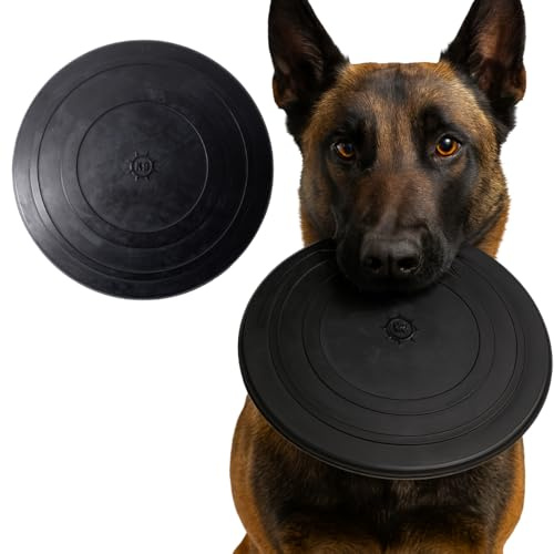Monster K9 Aero Disc | for Toughest Chewers. Lifetime Guaranteed | VULCRON™ Natural Rubber | Made in USA | K-9 Tested | Durable Flying Dog Toy for Aggressive Chewers | Tug & Fetch | Med/Large, 8.5