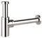 Messing Design Siphon, Keymark Universal Siphon für Waschbecken & Waschtisch, mit 200 Tauchrohr Flaschensiphon 1 1/4 x 32mm, Bad Abflussgarnitur passgenau Rund Geruchverschluss, Verchromt