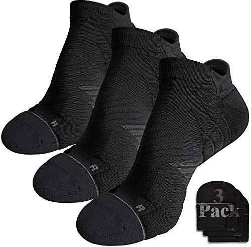 Hylaea Mens Sports Socks, Running Socks Women No Show No Blister, Moisture Wicking Coolmax Breathable socks for Athletic Workout Walking Golf Black Medium