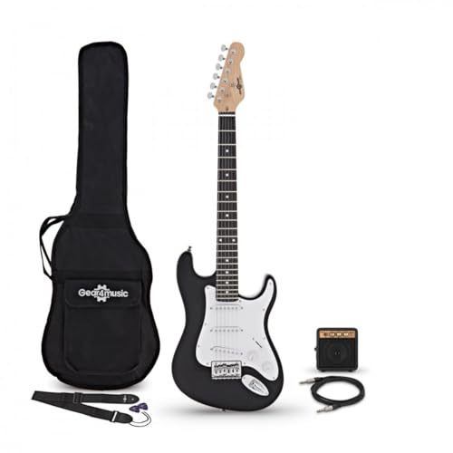 Guitarra eléctrica 3/4 LA Miniamp Pack Negro