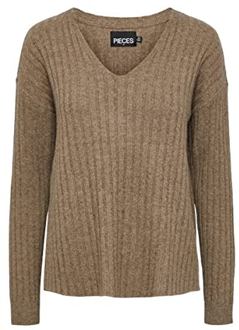 PIECES dam Pccava Rib Ls Reversible Stickad Noos Bc Pullover-tröja