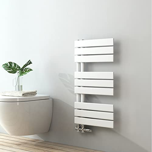 S'AFIELINA Radiador de diseño para baño, toallero Blanco, Panel Plano, conexión Lateral, 762x400mm, radiador para baño, secador de Toallas, 342 vatios