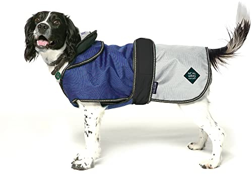 Danish Design Battersea Dogs Home Blue 2 in 1 Summer and Winter Removable Lining Waterproof Windproof Dog/Puppy Coat 14 Inch 35 cm