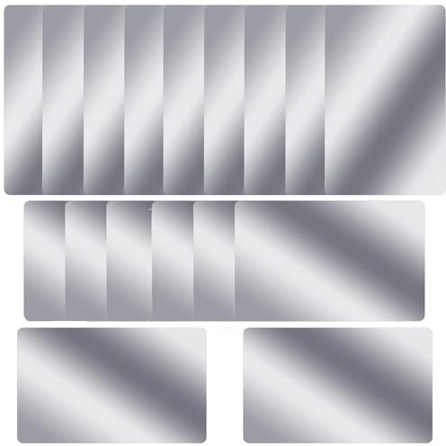 100 Stücke Metall Visitenkarten,Aluminium Edelstahl Rohlinge Namenskarte Lasergravierte Visitenkarte, Namenskarte,Für Haus Büro Kunden DIY Geschenkkarten(Silber)