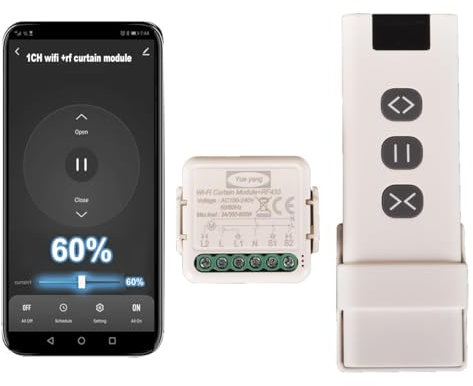 Yueyang Interruttore per tende Wifi Rf Tuya Smart Life Modulo per tapparella 433 mhz Telecomando, per porte e finestre del garage Alexa (1)