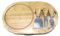 Charcuterie-Brett 4-teiliges Käseschnitt-Set, Käseplatte, Käsemesser, ovales Gummibrett, Käseschneider, Edelstahl, Obstgabel, Käseschaufel Charcuterie-Brett Küchen