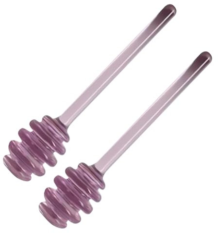 RTYUSWL Agitador Mezclador de Miel de Vidrio de Borosilicato Alto de 5,3 Pulgadas, Palitos para Cuchara de Miel, Cuchara para Tarro de Miel, Dispensador de Llovizna, Mermelada de Miel(Rosa)