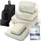 Koffer Organizer Packing Cubes Compression 8 Stück, Wasserdicht PackwüRfel Koffer Organizer Set,Travel Essentials Kofferorganizer FüR HandgepäCk Koffer Und Rucksack Beige