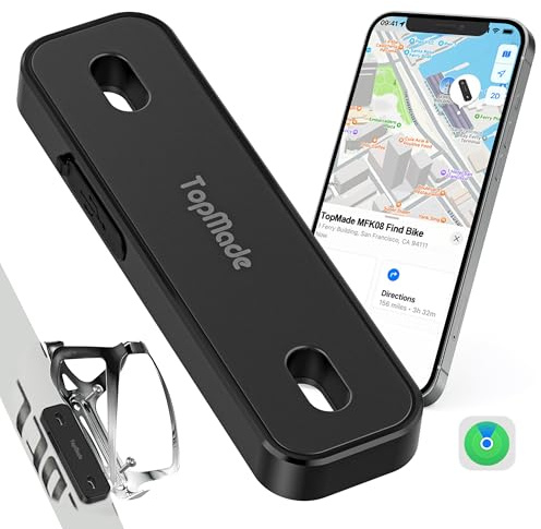 TopMade Rastreador de bicicletas, funciona con Apple Find My (solo iOS), ubicación GPS global en iPhone, iPad, Mac y Apple Watch, buscador de bicicletas, soporte para soporte de botellas, impermeable,