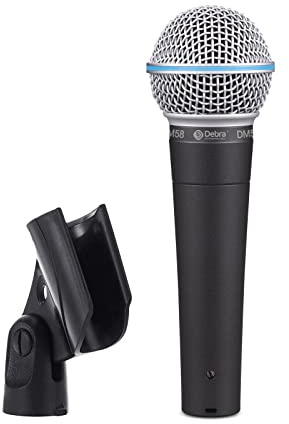 D Debra Wired Dynamic Microphone, Cardioid Dynamic Vocal Handheld Mic with Mic Clips, Suited for Speakers, Karaoke Singing Machine, Amp, Mixer Audio
