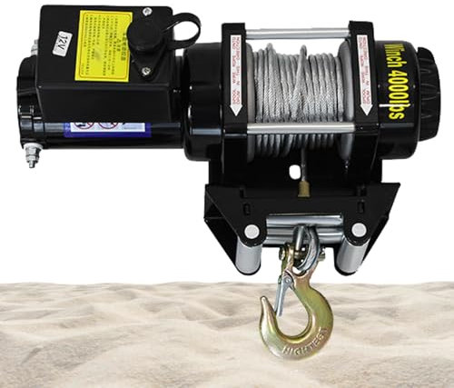 Treuil éLectrique Robuste 3000Lb-4000Lb, Treuil De Voiture éTanche 12V/24V, Avec Commande Filaire Et Sans Fil, Pour Remorquage Hors Route, RéCupéRation De Sable, Levage Monté Sur VéHicule,4000lb-24V