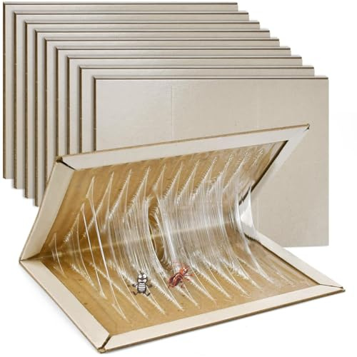 WEFHEF 10 Pezzi Trappole per Scarafaggi e Blatte da Interno Trappole Blatte per Casa Adesivo Esche per Scarafaggi e Blatte Scarafaggi Disinfestazione Casa per Catturare Ragni e Insetti 33x22cm