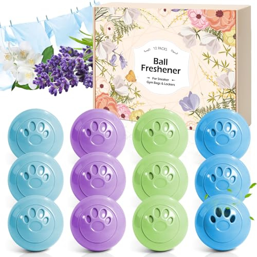 Scent-Hi Bolas Desodorizadoras, Ambientadores de Zapatos, Desodorante de Zapatos Para Calzado, Casilleros, Bolsas de Gimnasio, Paquete de 12, Aroma Lavanda, lino, jazmín, talco para bebés