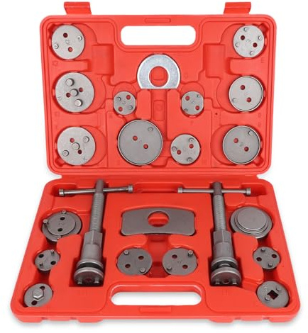OiLiehu Kit Repousse Piston Frein 22 Pièces, Outils de Repousse Piston Frein Arrière, pour Remplacement de Disque Outil et Adaptateurs et Mallette