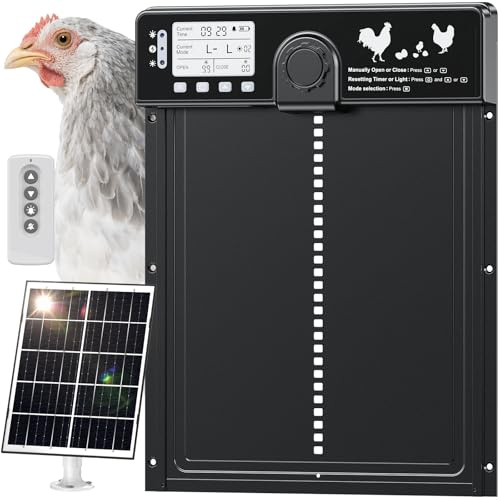 Gran Puerta Gallinero Automático Solar con Sensor de Luz