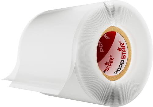 POPPSTAR selbstverschweißendes Silikonband, 3m x 50mm, Isolierband und Dichtungsband (Wasser, Luft), weiß, 1 Rolle