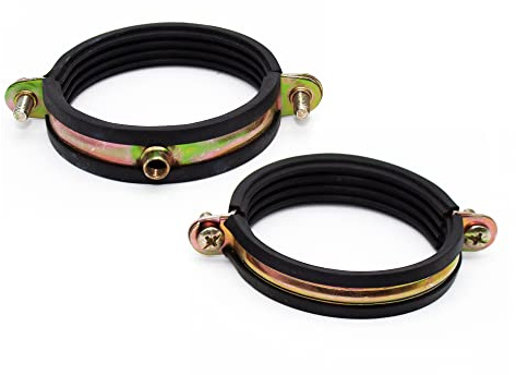 DOJA Industrial | Collari per Tubi a Doppia Vite | Dimensione: 54 mm | 5 Pezzi | Morsetti per tubi con Barra Filettata e Gomma Ideali per il Fissaggio di Tubi Gas, Tubo Acqua