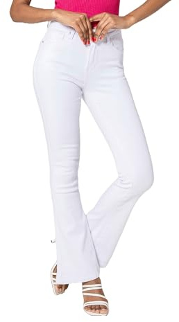 Nina Carter P079 Jeans da Donna Bootcut – Jeans Svasati con Taglio Flared Moderno (Bianco (P079-9), M)