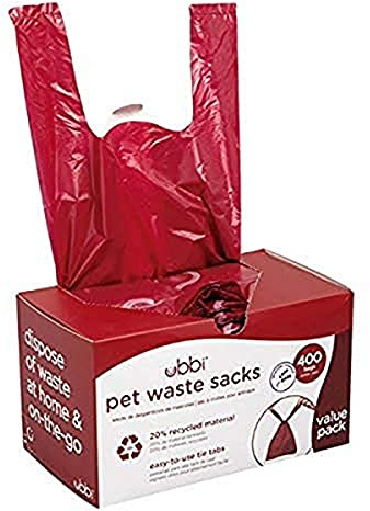 Ubbi Pet Waste Sacks, Lavender Scented Cat Litter Disposal Bags, Leak Proof and Easy Tie, 400 Count