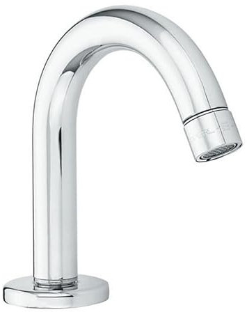 Bec fixe pour installation en surface, en tube de laiton, avec aérateur anti-vandalisme