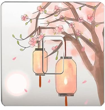 SHMAZ Aquarell alte Pfirsich Laterne Schalter Aufkleber Wandtattoo