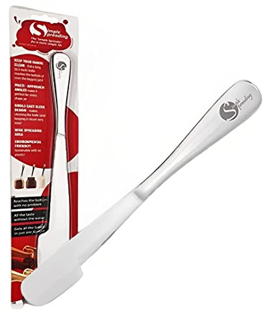 Simple preading Stainless Steel Spatula Spreader Knife Peanut Butter and Jelly, Chocolate or Strawberry Jam Stirrer & Jar Scraper 8.9 Multifunction Stir & Scrape any Jars - Spread with Clean Hands