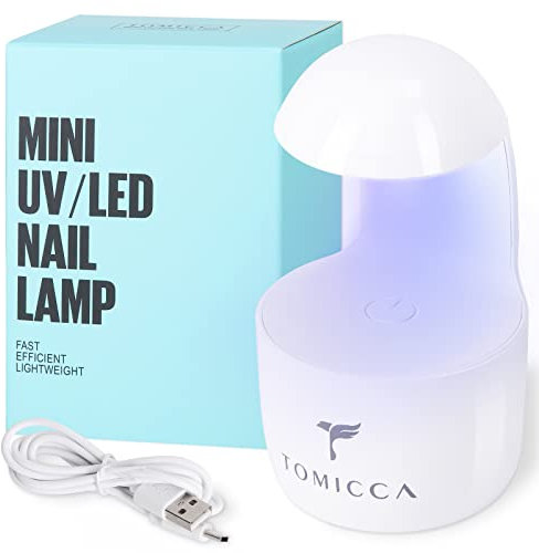 TOMICCA Mini Lampe U V Ongles Gel, Pose Americaine Sèche Ongles Professionnel Lampe UV LED Ongles USB Portables pour Machine a Ongle, Nail Art Salon de Manucure
