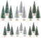 SLFYEE 18PCS Mini Albero di Natale Decorazioni Albero di Natale Innevato 9/7cm Albero Pino di Natale Artificiale con Base Legno per Decorazioni Tavolo Addobbi Natalizi Ornamenti