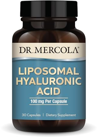 Dr. Mercola Liposomal Hyaluronic Acid, 30 Servings (30 Capsules), 100 mg Per Capsule, Dietary Supplement, Promotes Skin Appearance, Non-GMO