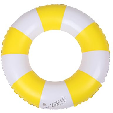 Anello di nuoto gonfiabile, Vintage a Righe Ciambella Salvagente Gonfiabile, Salvagente Adulti in PVC con Valvola d'Aria, Anelli Gonfiabili Piscina Galleggiante, Aiuto al Nuoto ﻿ (giallo)