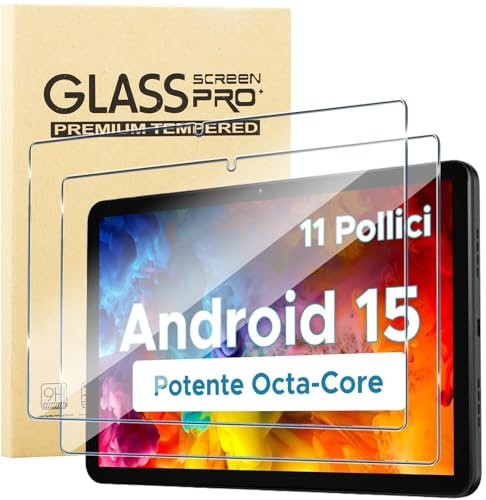 KUSINHOKA Vetro Temperato per Doogee U11/Doogee U11 Pro (11 Pollici), [2 Pezzi] Durezza 9H Pellicola Protettiva, [Anti-Graffio], [Senza Bolle], HD Trasparente Protezione Schermo Protector Film